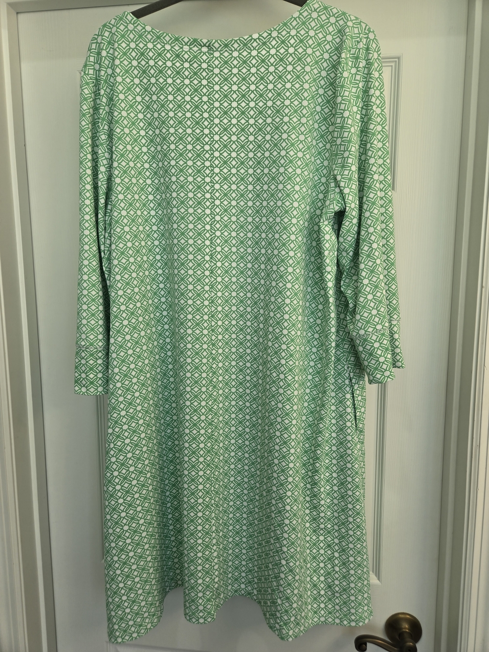 Lilly Pulitzer Chilly Lilly Solia UPF 50 Green White Geometric LS Dress XXL - Picture 10 of 14